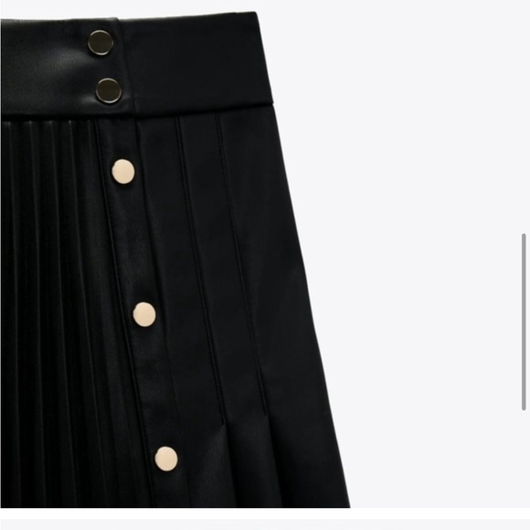 Zara leather Pleated Skirt - Picture 6 of 6